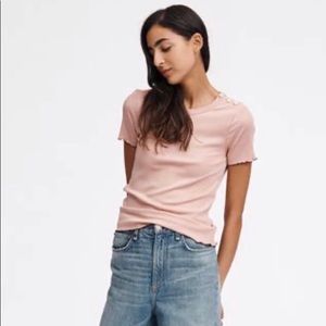 ⚡️⚡️rag & bone Sonny Button Shoulder Ribbed Tee